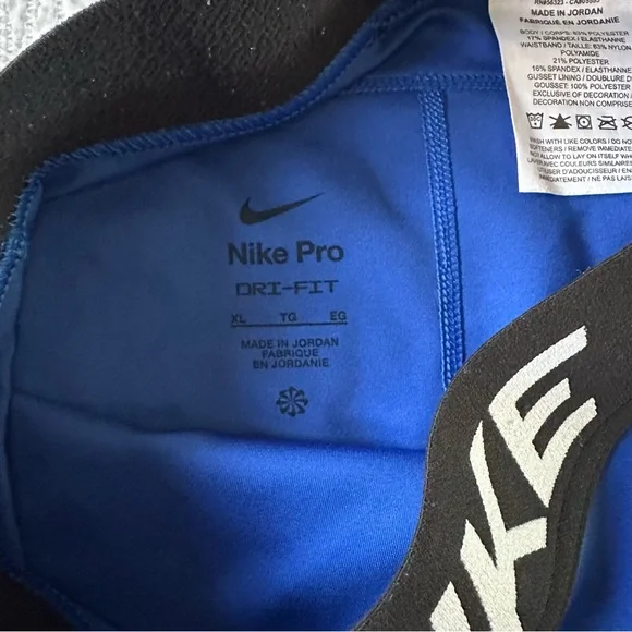 Girls Nike Blue Pro Shorts - Picture 4 of 6
